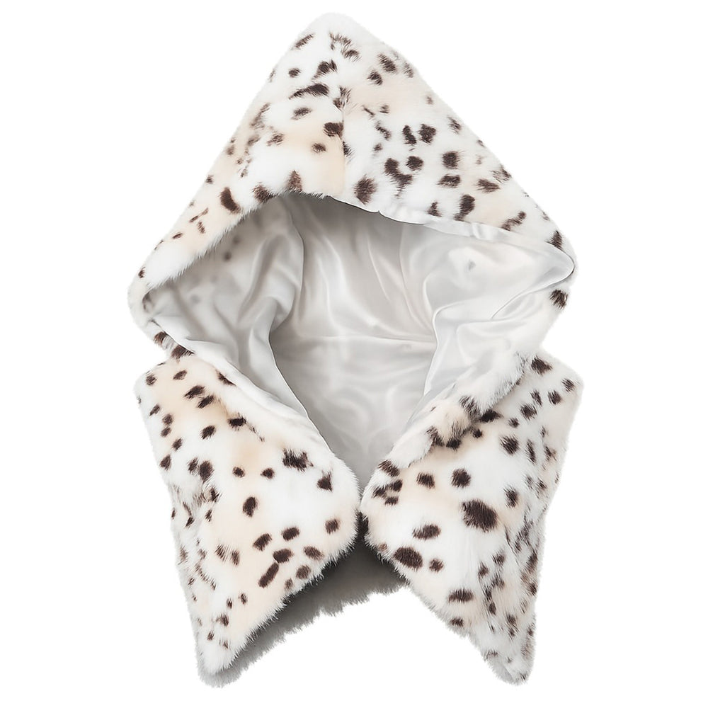 Alpha Aura Leopard Fur Hooded Vest