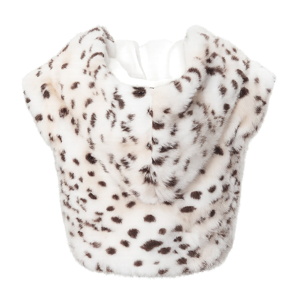 Alpha Aura Leopard Fur Hooded Vest