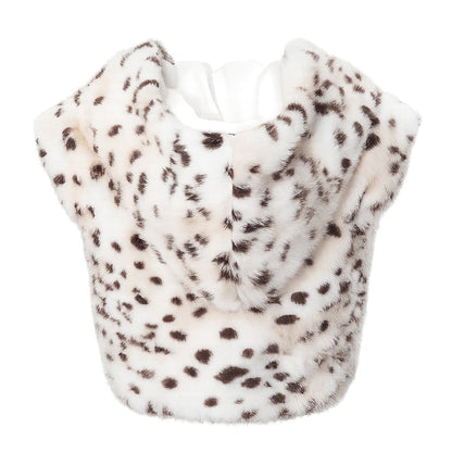 Alpha Aura Leopard Fur Hooded Vest