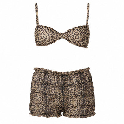 Wild Aura Leopard Print Top + Shorts Co-Ord
