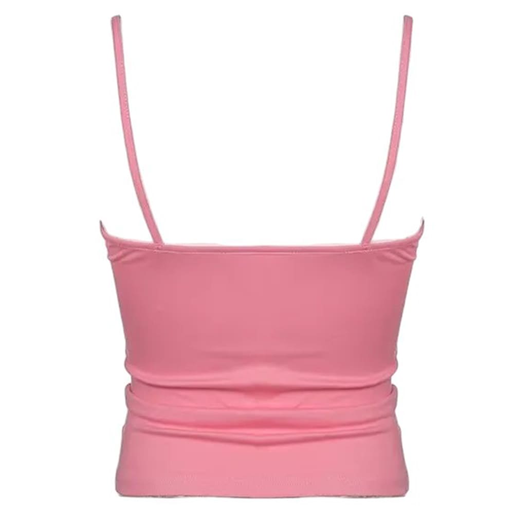 Leopard Trim Pink Y2K Tank Top