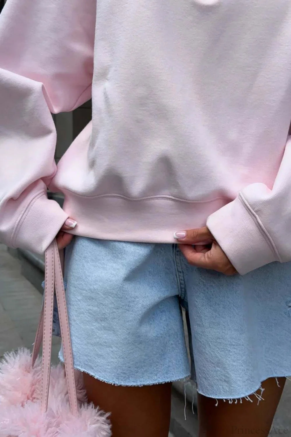 Loose Casual Letter Embroidery Half-Zip Sweatshirt