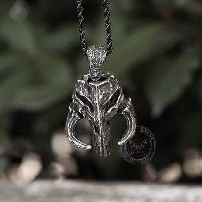 Mandalorian Symbol Skull Stainless Steel Pendant