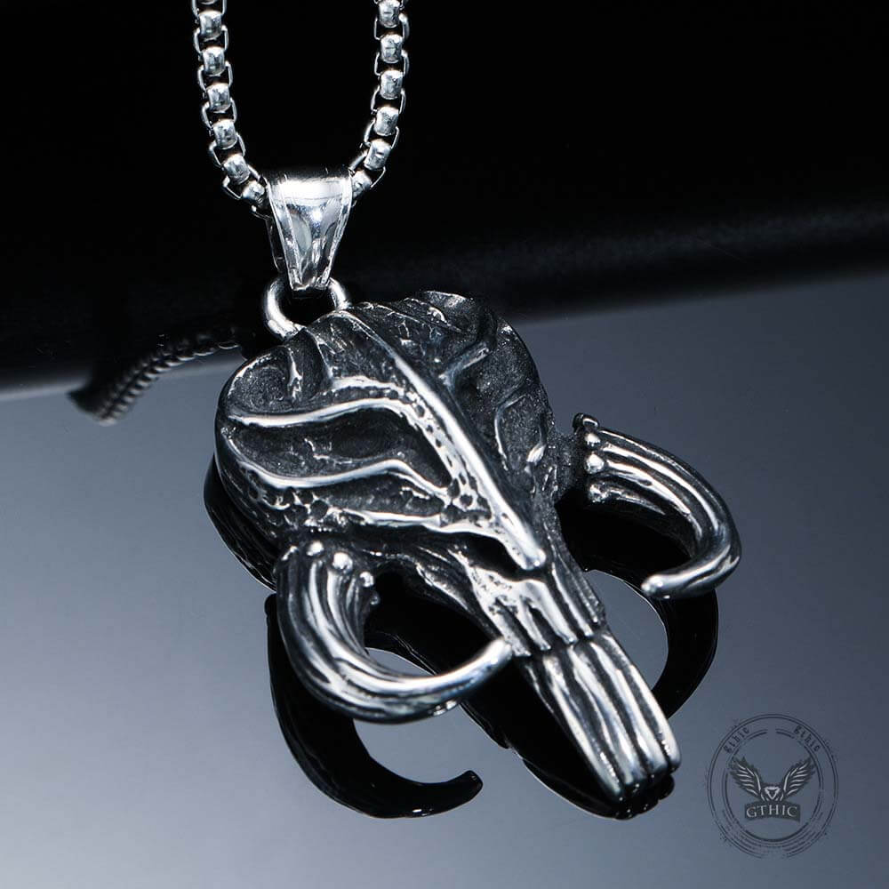 Mandalorian Symbol Skull Stainless Steel Pendant