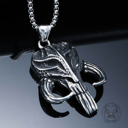 Mandalorian Symbol Skull Stainless Steel Pendant