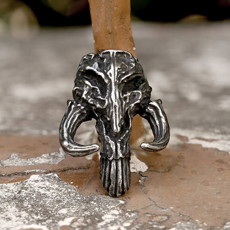 Mandalorian Symbol Skull Stainless Steel Pendant