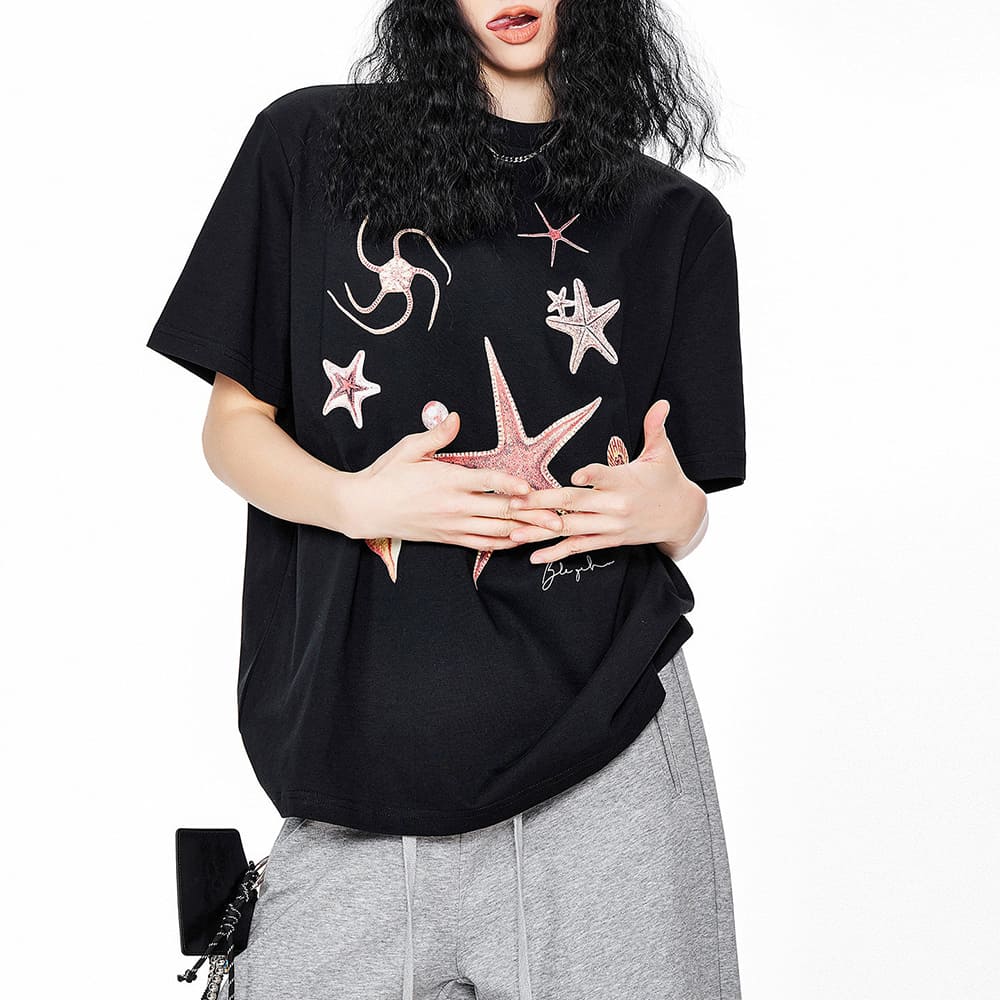 Mermaidcore Ocean Print T-Shirt