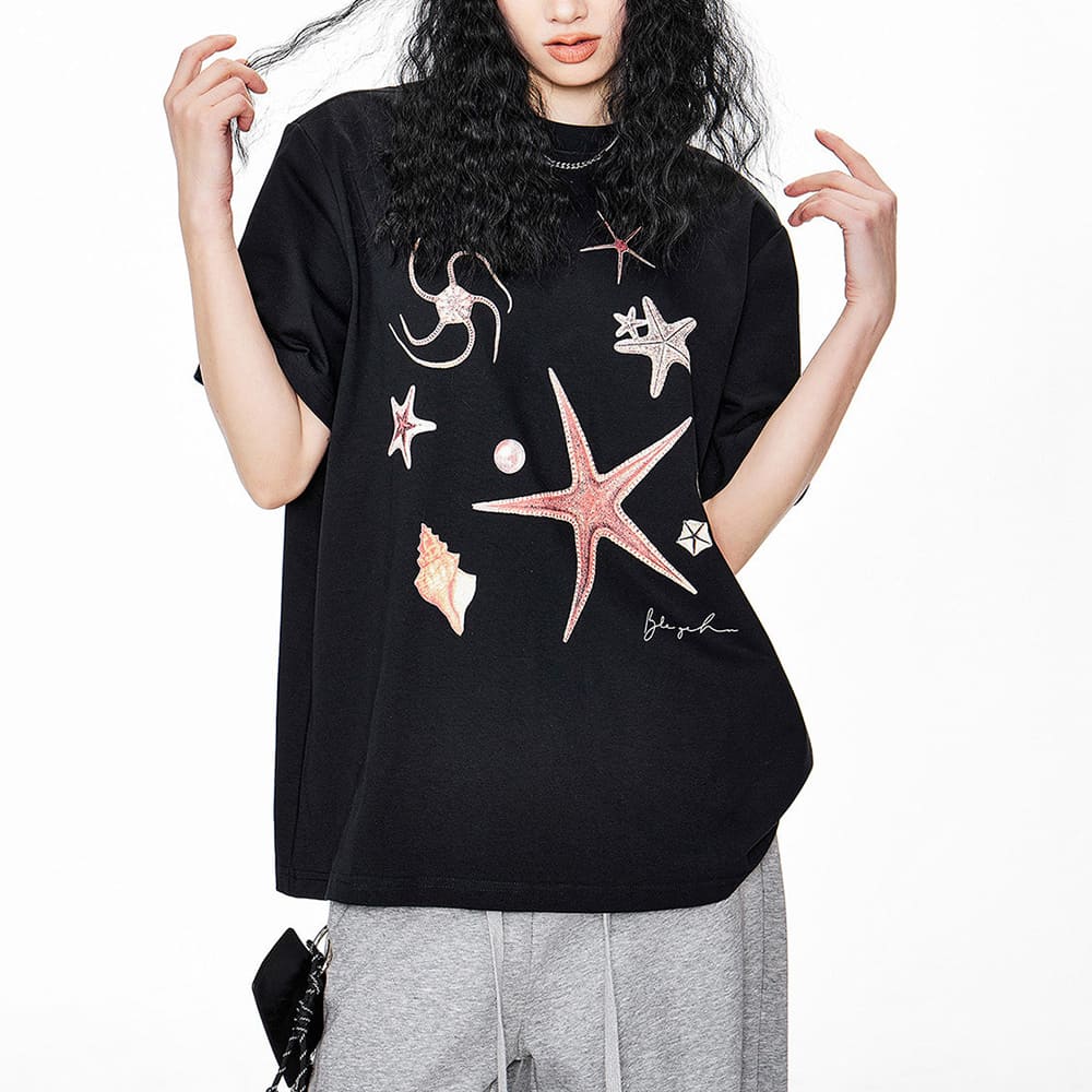 Mermaidcore Ocean Print T-Shirt