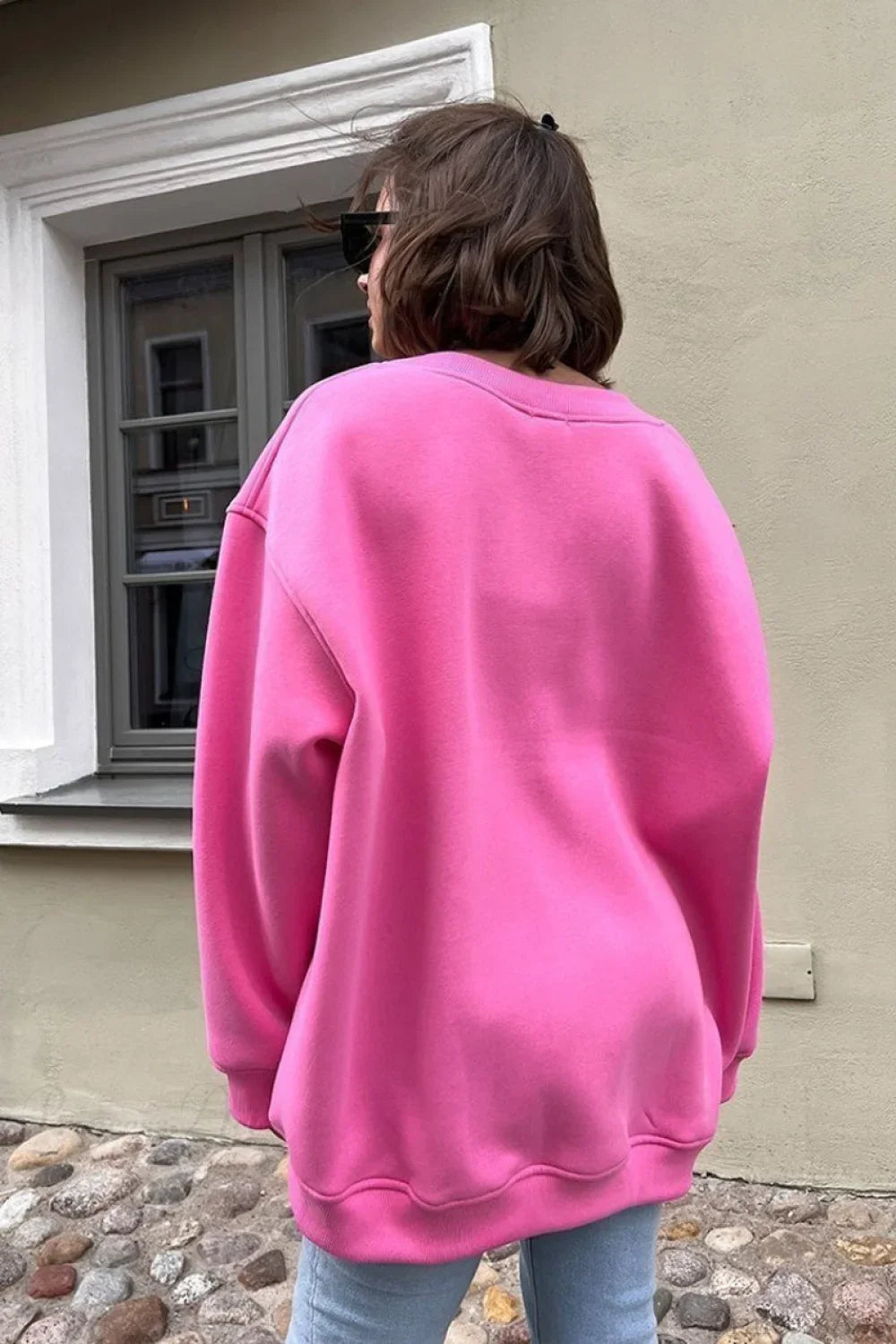 Minimalist Solid Crew Neck Oversize Sweatshirt