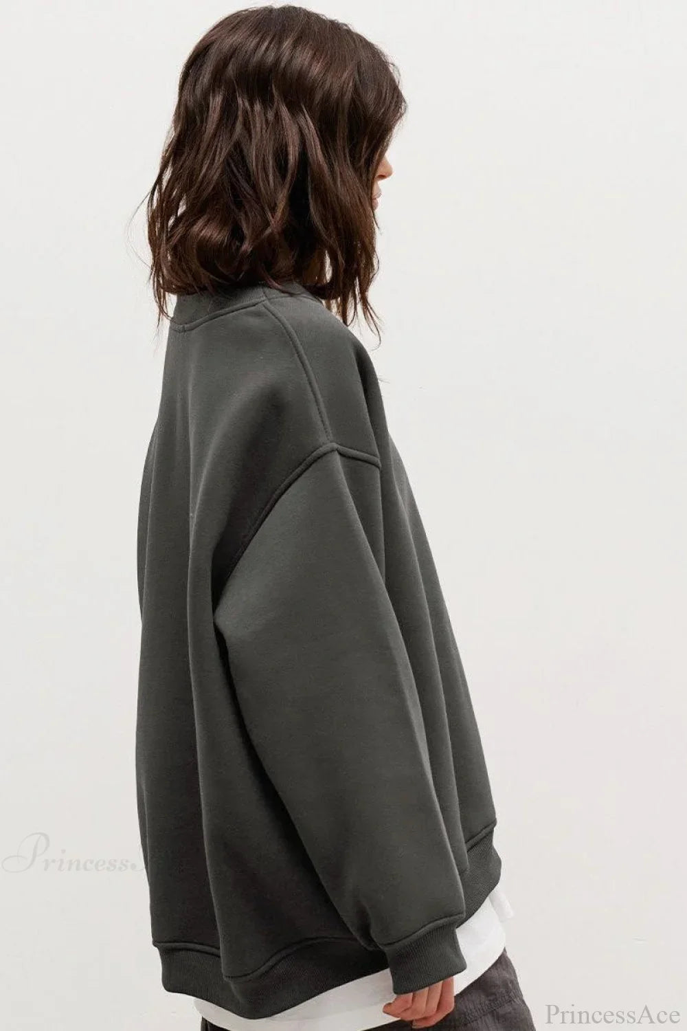 Minimalist Solid Crew Neck Oversize Sweatshirt