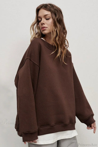 Minimalist Solid Crew Neck Oversize Sweatshirt