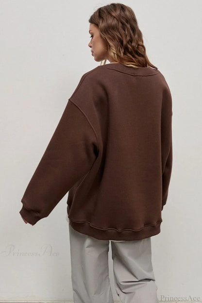 Minimalist Solid Crew Neck Oversize Sweatshirt
