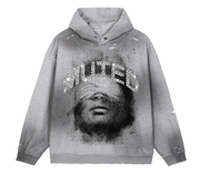 Muted Rhinestone Faded Distress Hoodie