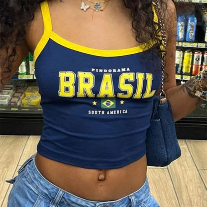 Navy Blue Brazil Top