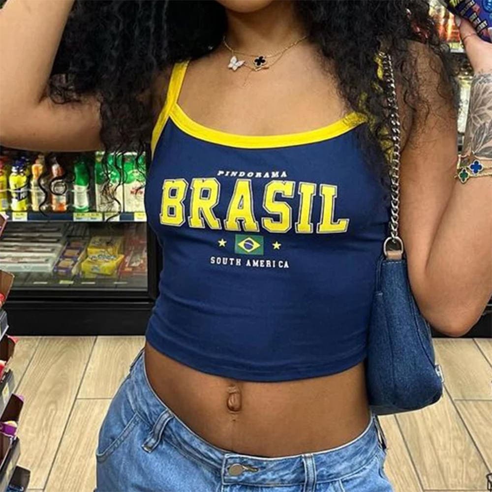 Navy Blue Brazil Top