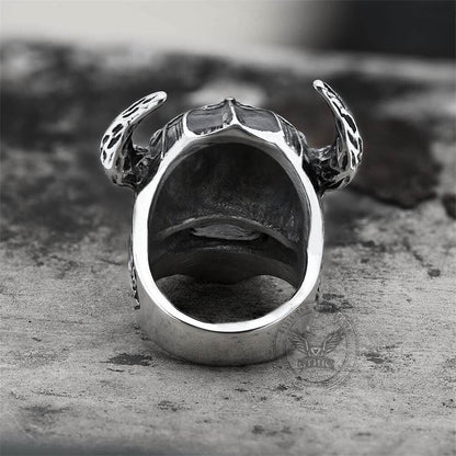 Nordic God of War Viking Warrior Skull Ring