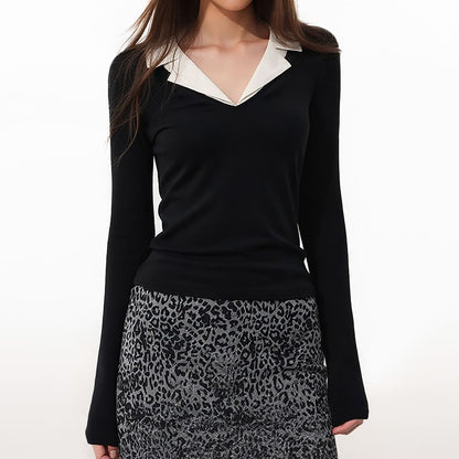 Office Siren V-Neck Long Sleeve Top