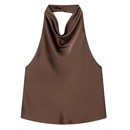 Old Money Satin Halter Top