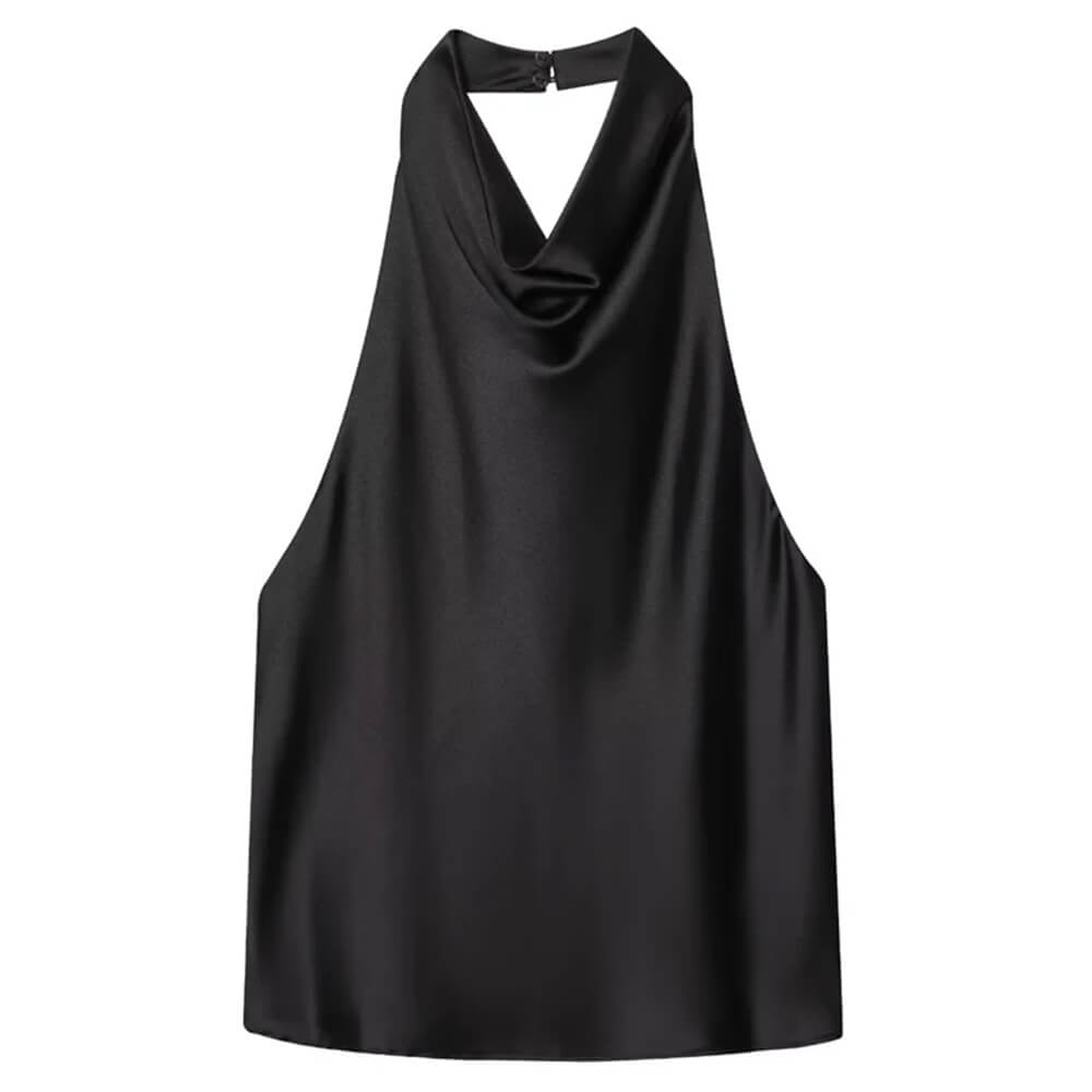 Old Money Satin Halter Top