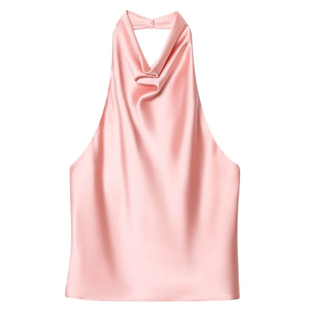 Old Money Satin Halter Top