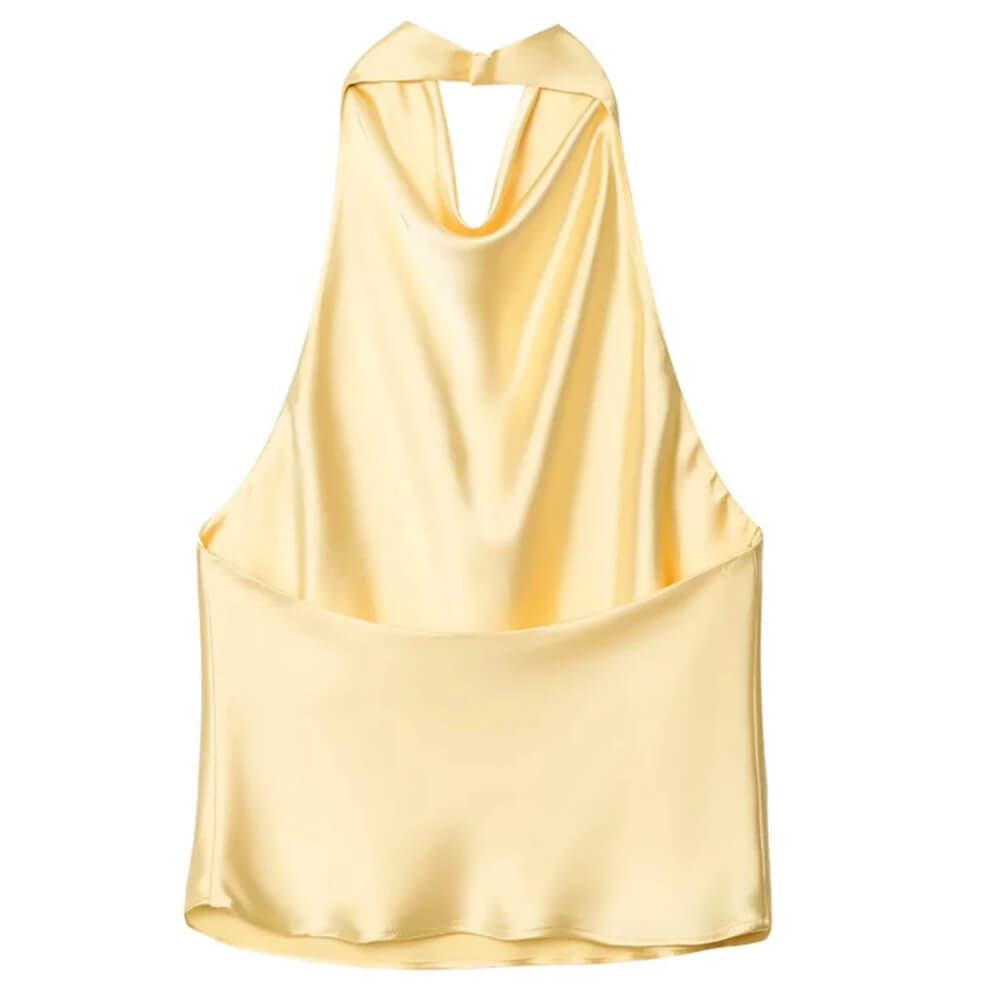 Old Money Satin Halter Top