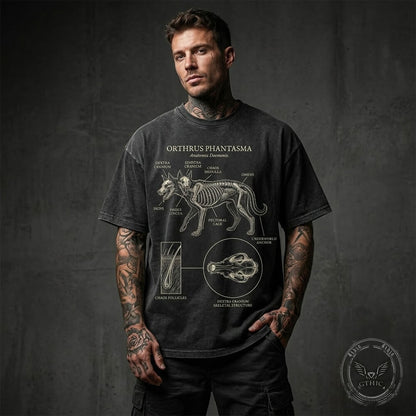 Orthrus Phantasma Anatomy Graphic Vintage Washed T-shirt