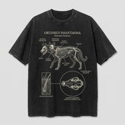 Orthrus Phantasma Anatomy Graphic Vintage Washed T-shirt