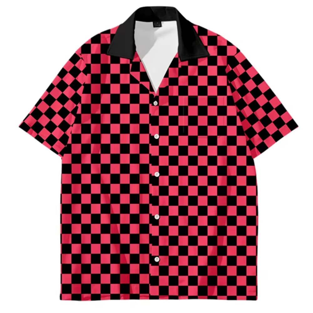 Oversized Checkered Button-Up Shirt