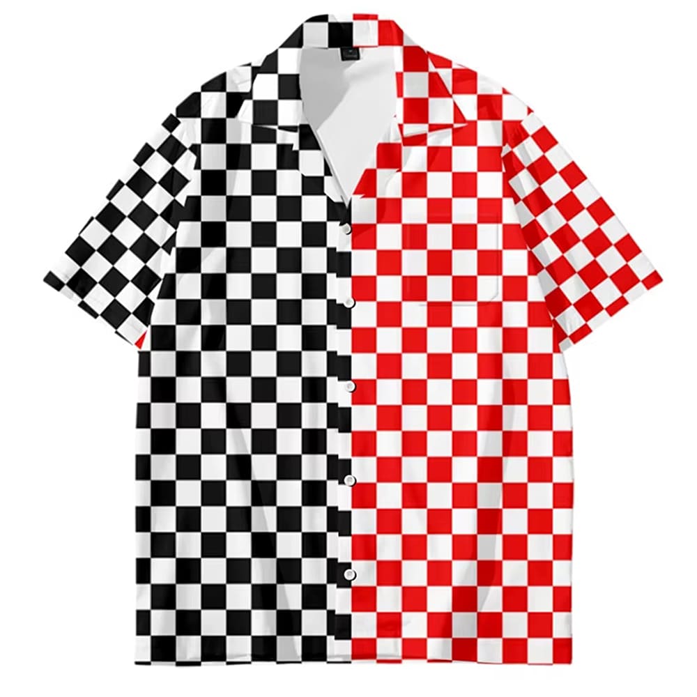 Oversized Checkered Button-Up Shirt