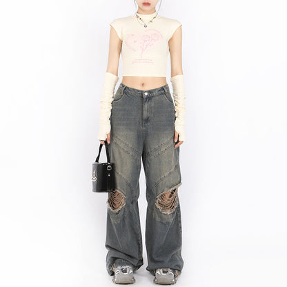 Pastel Soft Girl Tee with Arm Warmers