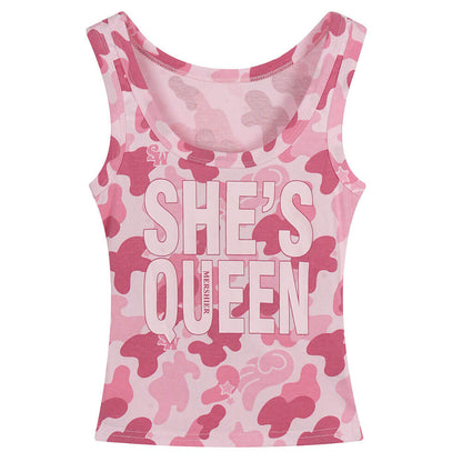 She's Queen Pink Camo Tank Top
