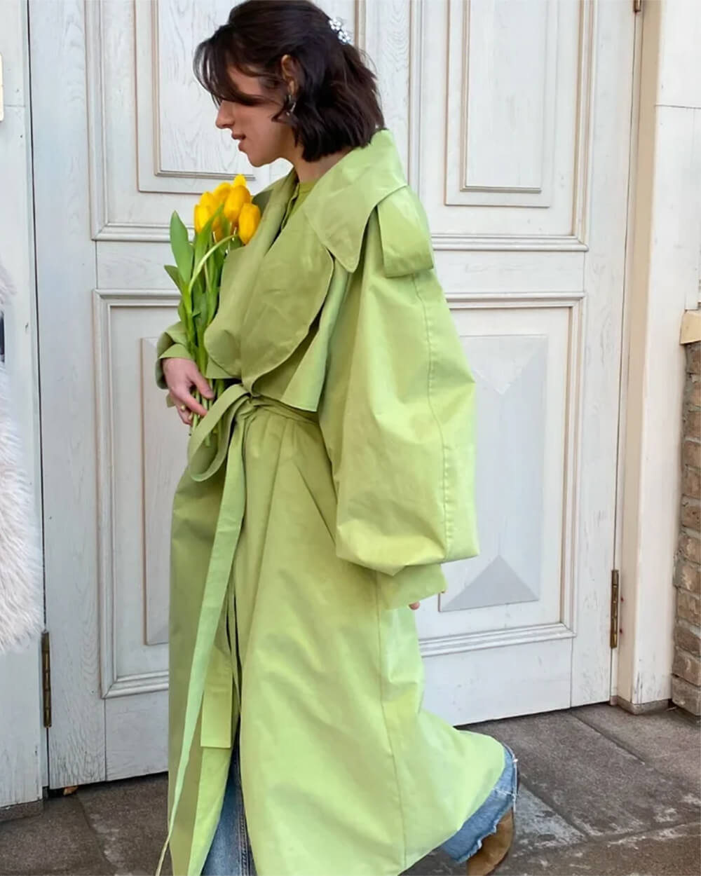 Pistachio Ice Cream Trench Coat