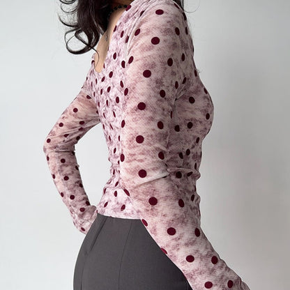 Polka Dot Off Shoulder Bardot Top