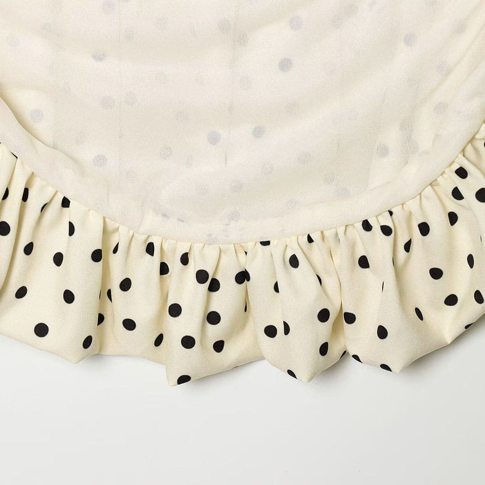 Polka Dot One Shoulder Ruffle Top