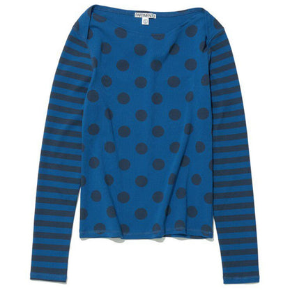 Polka Dot Striped Sleeve Top