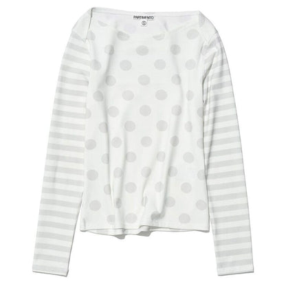 Polka Dot Striped Sleeve Top