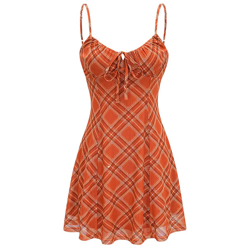 Preppy Style Plaid Mini Dress