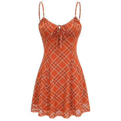 Preppy Style Plaid Mini Dress