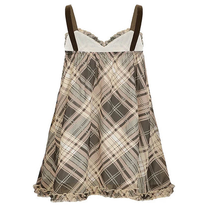 Preppy Aesthetic Plaid Mini Tank Dress
