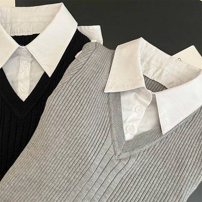 Preppy Style Pleated Knit Dress