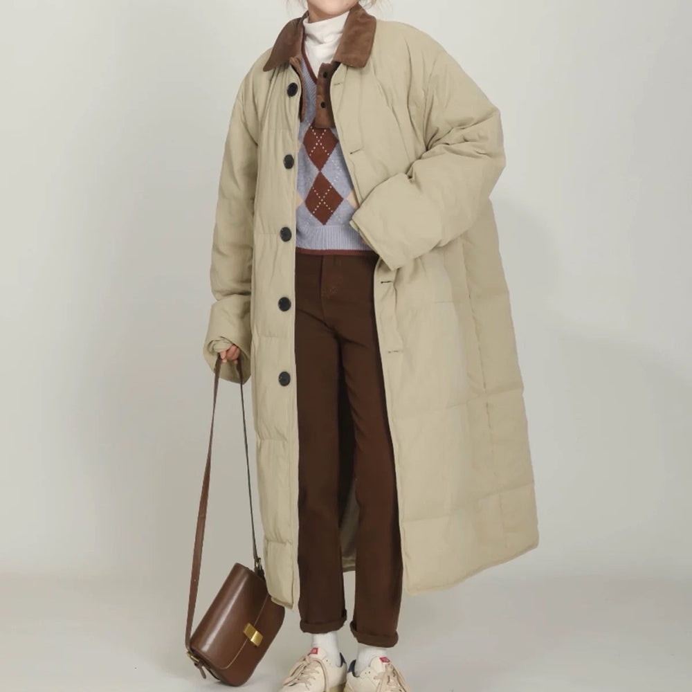 Preppy Style Quilted Coat
