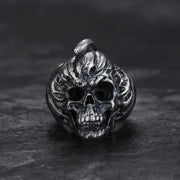 Pumpkin Skull Sterling Silver Brass Ring