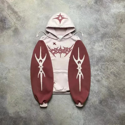 Punk Hip-Hop Embroidered Hoodie