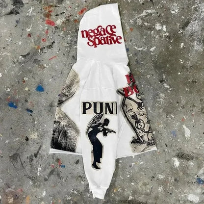 Punk Mummy Print Oversized Hoodie