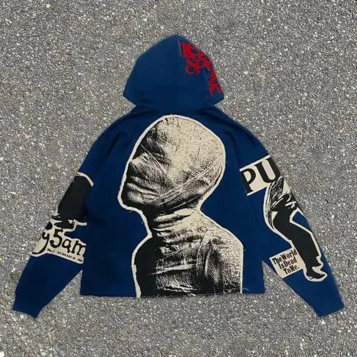 Punk Mummy Print Oversized Hoodie