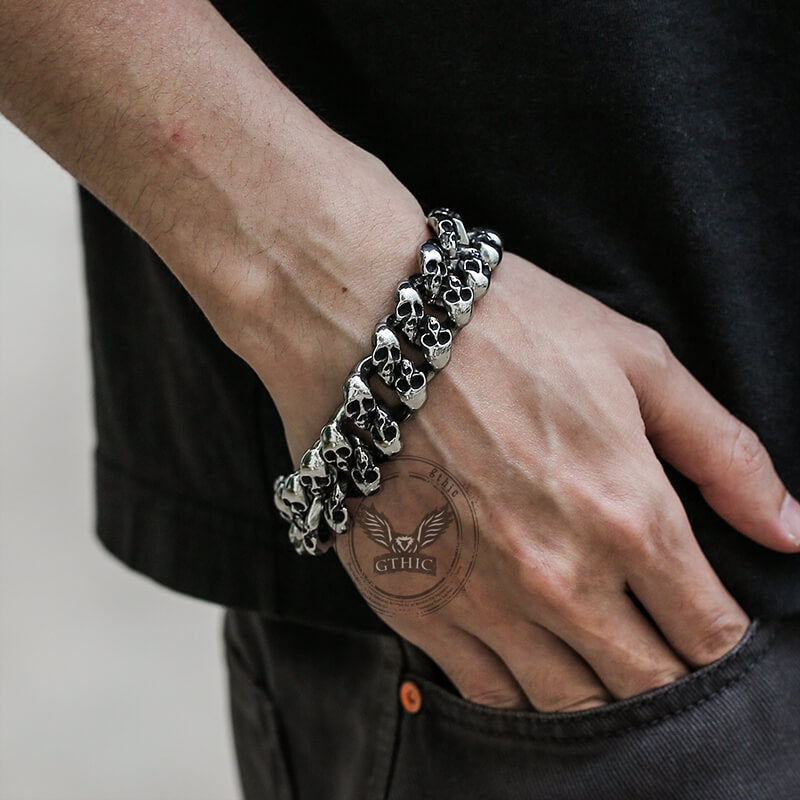 Punk Chain Stainless Steel Skull Bracelet