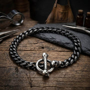 Punk Gothic Skull Bone Stainless Steel OT Buckle Bracelet
