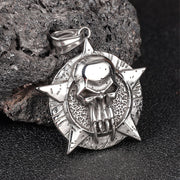 Punk Pentagram Skull Stainless Steel Pendant
