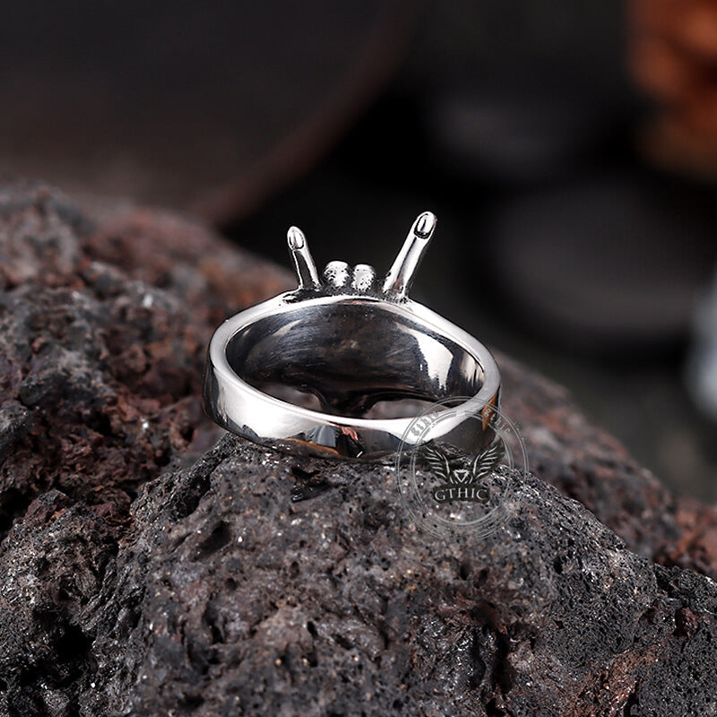 Punk Rock Gesture Stainless Steel Skull Ring