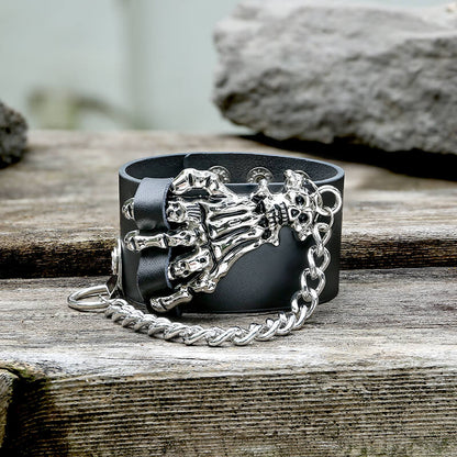 Punk Skeleton Hand Alloy Bracelet